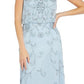Vestido Blusão Feminino Adrianna Papell Azul Embelezado Tamanho 10