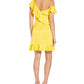 Vestido de coquetel feminino com babados Aidan By Aidan Mattox, amarelo, tamanho 8