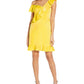 Vestido de coquetel feminino com babados Aidan By Aidan Mattox, amarelo, tamanho 8