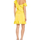 Vestido de coquetel com babados feminino Aidan by Aidan Mattox, amarelo, tamanho 18