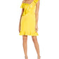 Vestido de coquetel com babados feminino Aidan by Aidan Mattox, amarelo, tamanho 18