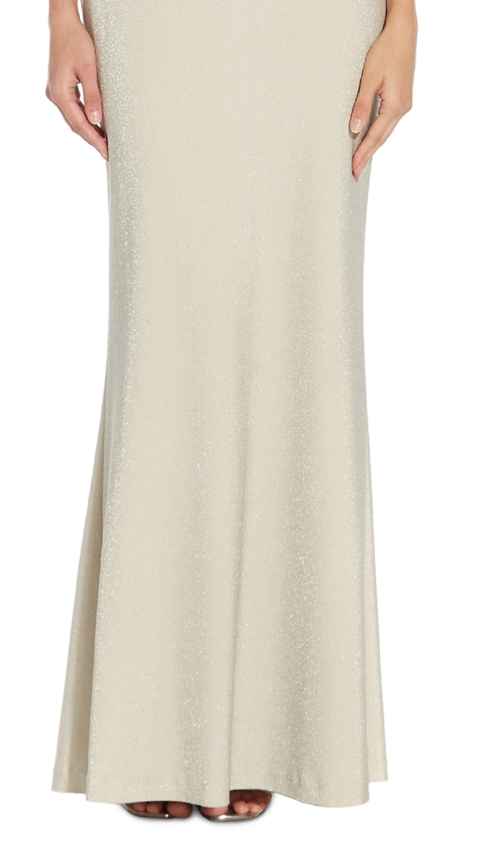 Saia de malha metálica feminina Adrianna Papell, marrom, tamanho 8