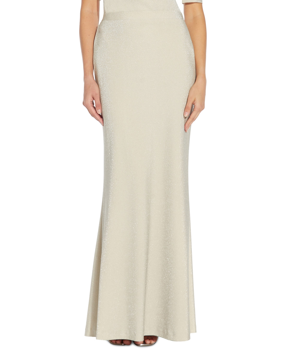 Saia de malha metálica feminina Adrianna Papell, marrom, tamanho 8