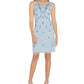 Vestido justo feminino com contas Papell Studio azul tamanho 10M
