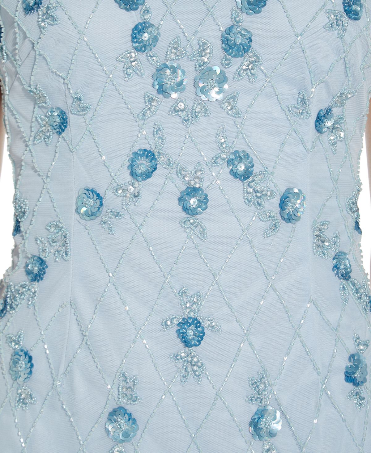 Vestido justo feminino com contas Papell Studio azul tamanho 10M