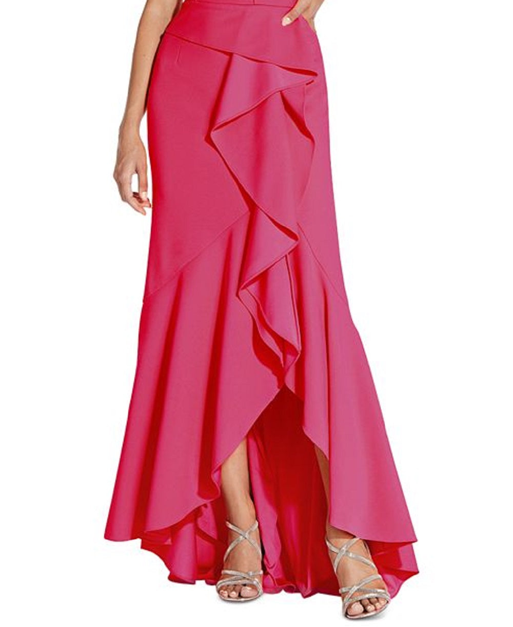 Vestido feminino Adrianna Papell com um ombro só e babados, rosa, tamanho 4