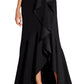 Vestido feminino Adrianna Papell com um ombro só e babados, preto, tamanho 6