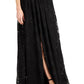 Vestido feminino Aidan By Aidan Mattox com decote profundo e mangas esvoaçantes, preto, tamanho 16