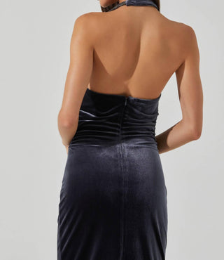 Astr - Vestido midi de veludo Eugenie Halter