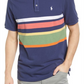 Polo Ralph Lauren Masculino Listrado Piqué Azul Tamanho Médio