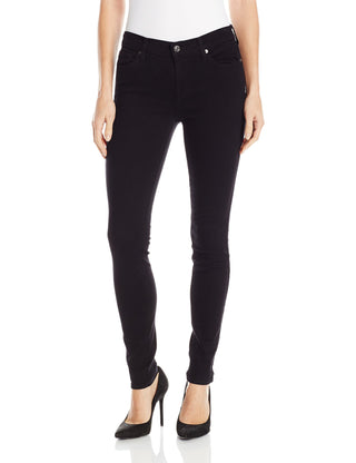 Calça jeans skinny feminina 7 For All Mankind, preta, tamanho 27