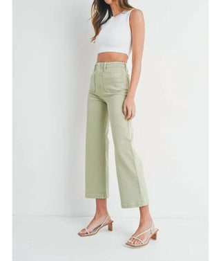 Just Black Denim - High Rise Patch Pocket Wide Leg Jeans