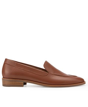 Sapatos femininos Aerosoles Bone Leather Loafers marrom tamanho 6,5