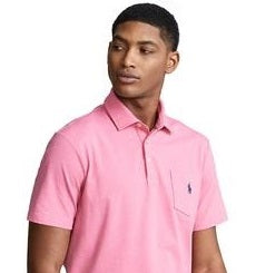 Camisa polo Ralph Lauren Classic Fit Performance Masculina Rosa Tamanho P