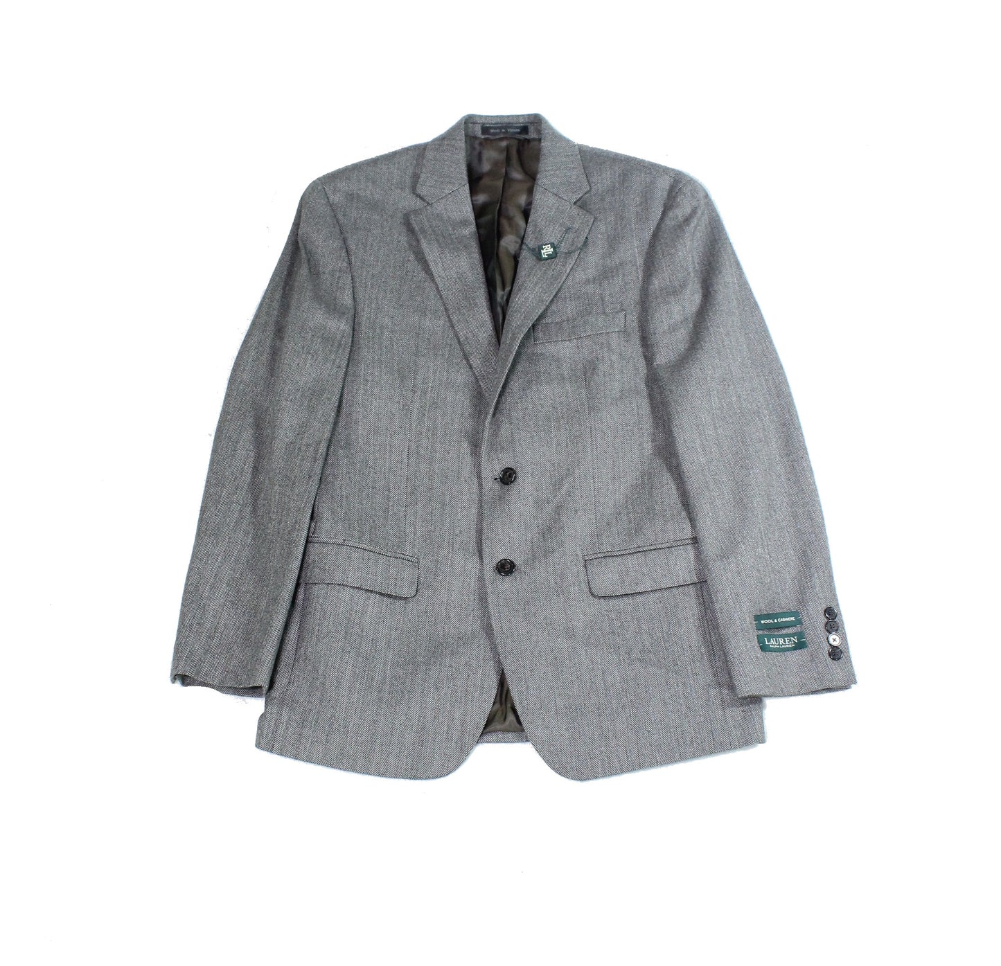 Casaco esportivo de lã masculino Ralph Lauren, cinza, tamanho 42R