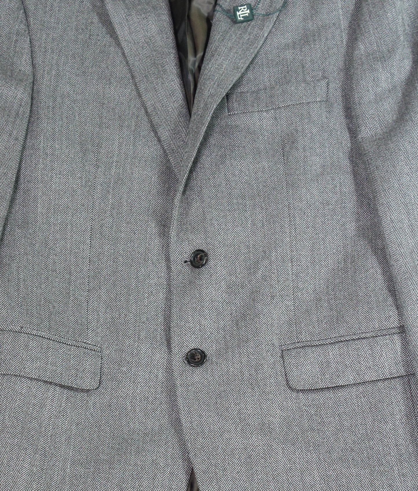 Casaco esportivo de lã masculino Ralph Lauren, cinza, tamanho 42R