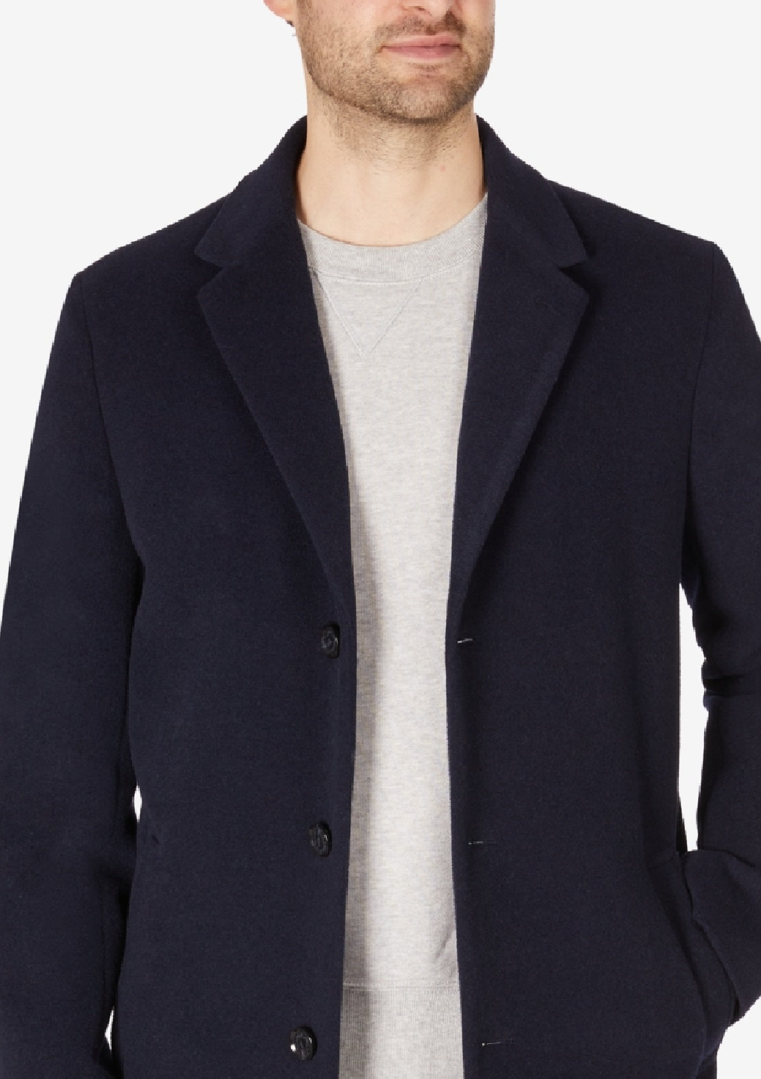 Sobretudo Tommy Hilfiger Addison Wool Blend Trim Fit Masculino Azul Tamanho 44