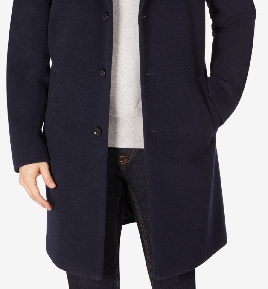 Sobretudo Tommy Hilfiger Addison Wool Blend Trim Fit Masculino Azul Tamanho 44