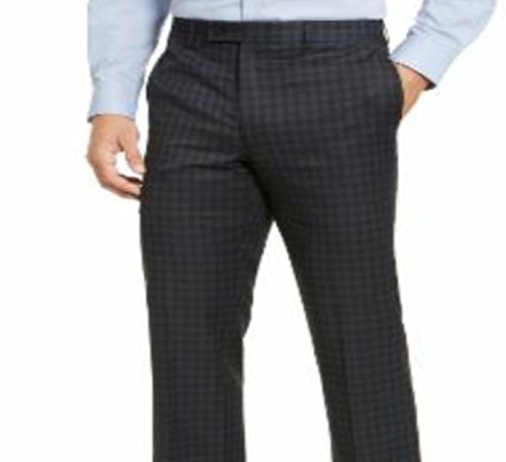 Calça social masculina Ralph Lauren Classic Fit Ultraflex Stretch Xadrez Cinza Tamanho 42X34