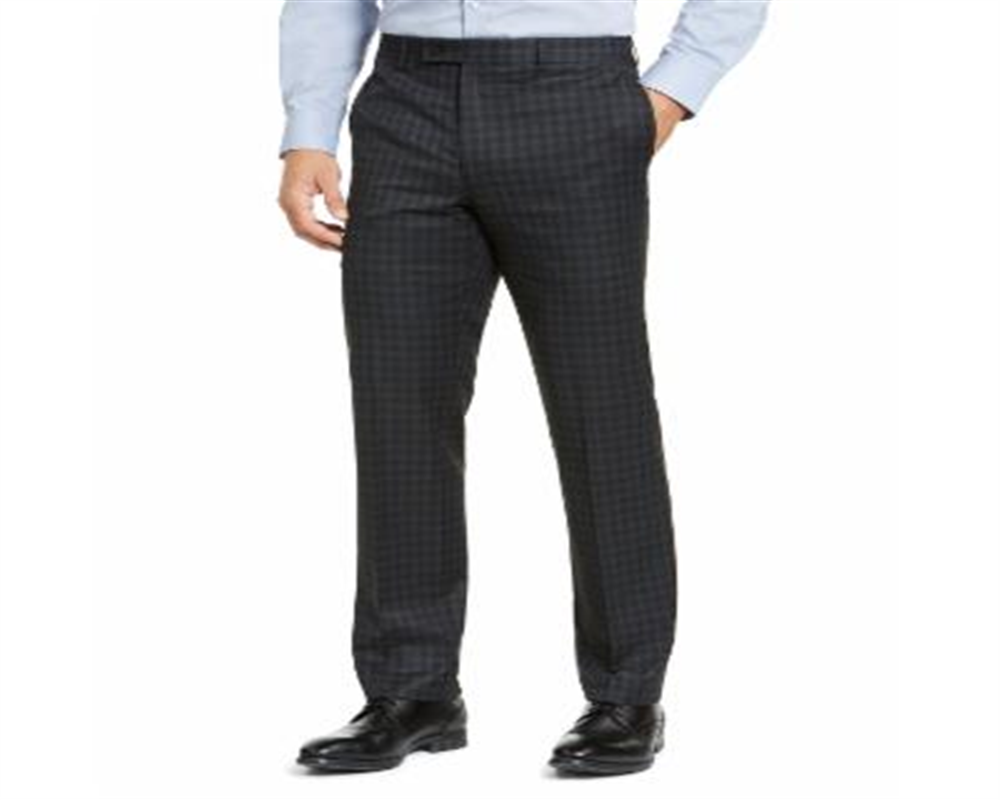 Calça social masculina Ralph Lauren Classic Fit Ultraflex Stretch Xadrez Cinza Tamanho 42X34