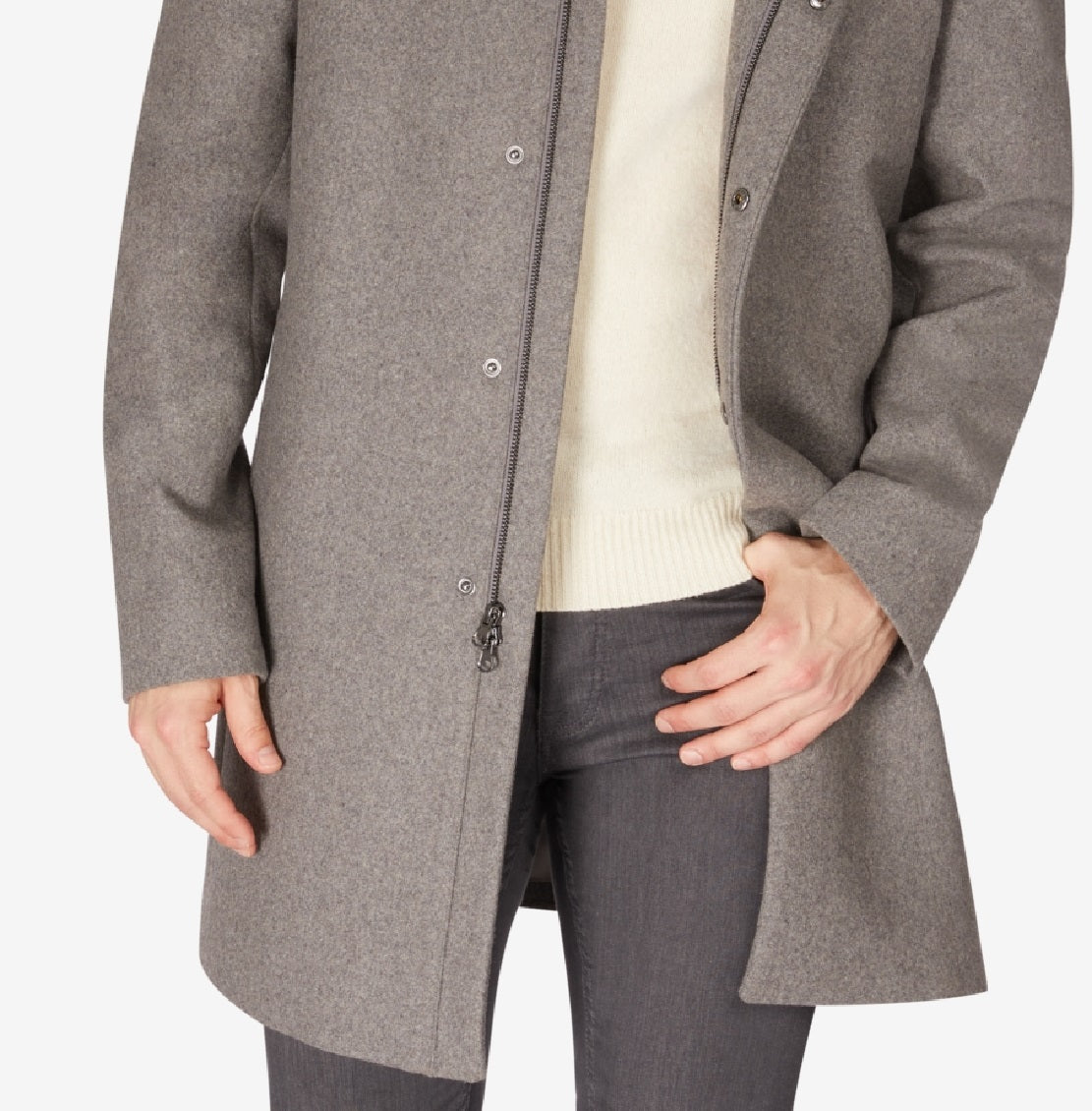 Sobretudo Calvin Klein Masculino Mayden Slim Fit Cinza Tamanho 42