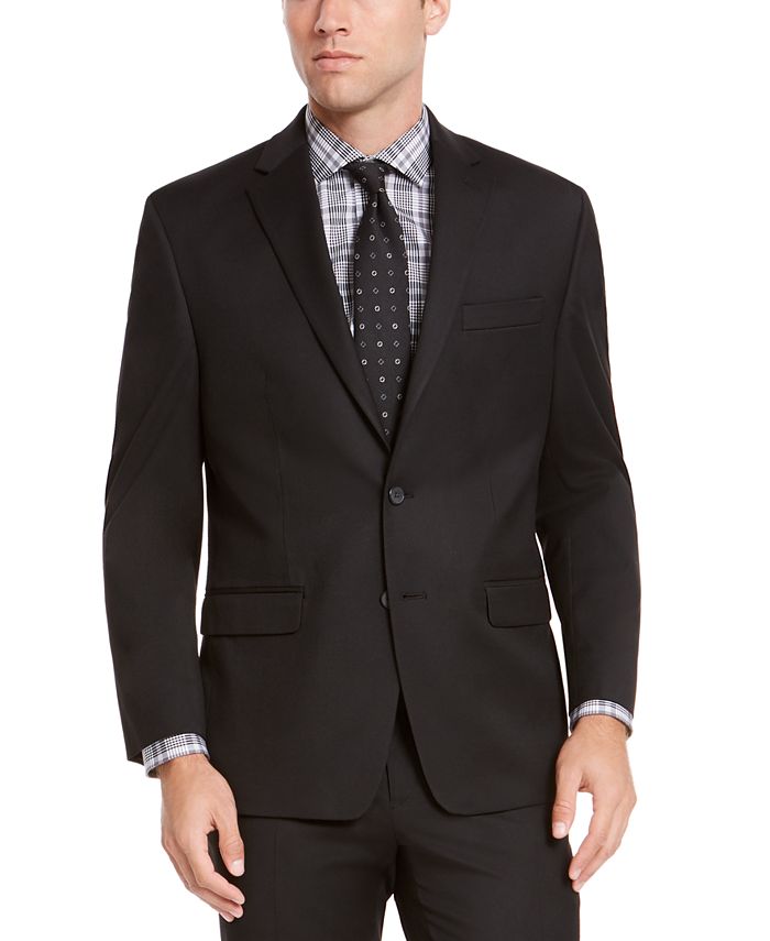 Jaquetas de terno masculinas Izod Classic Fit pretas, tamanho 44
