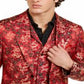 Tallia Masculino Curto Metálico Dragão Floral Cetim Jaqueta Vermelha Tamanho 42