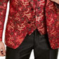 Tallia Masculino Curto Metálico Dragão Floral Cetim Jaqueta Vermelha Tamanho 42