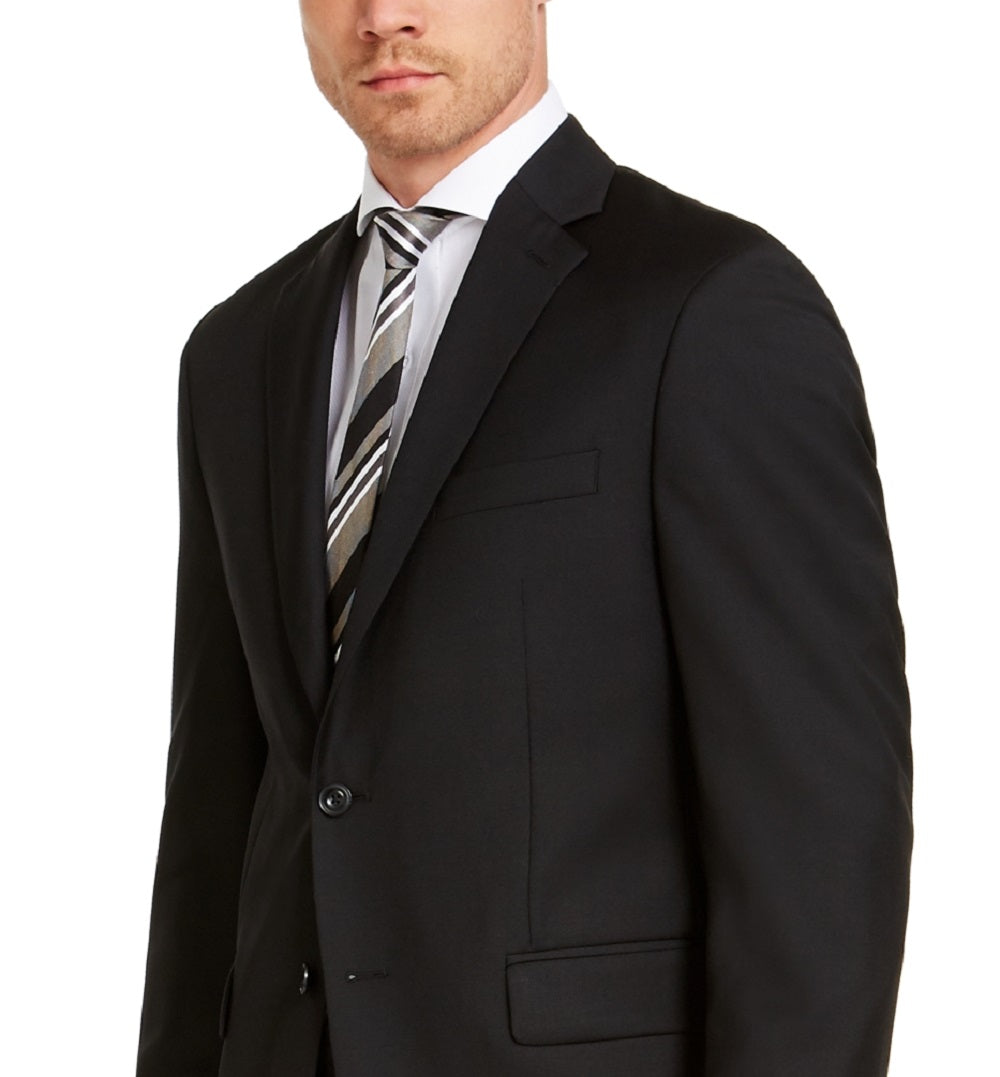 Jaqueta elástica masculina Michael Kors Modern Fit Airsoft, preta, tamanho 46
