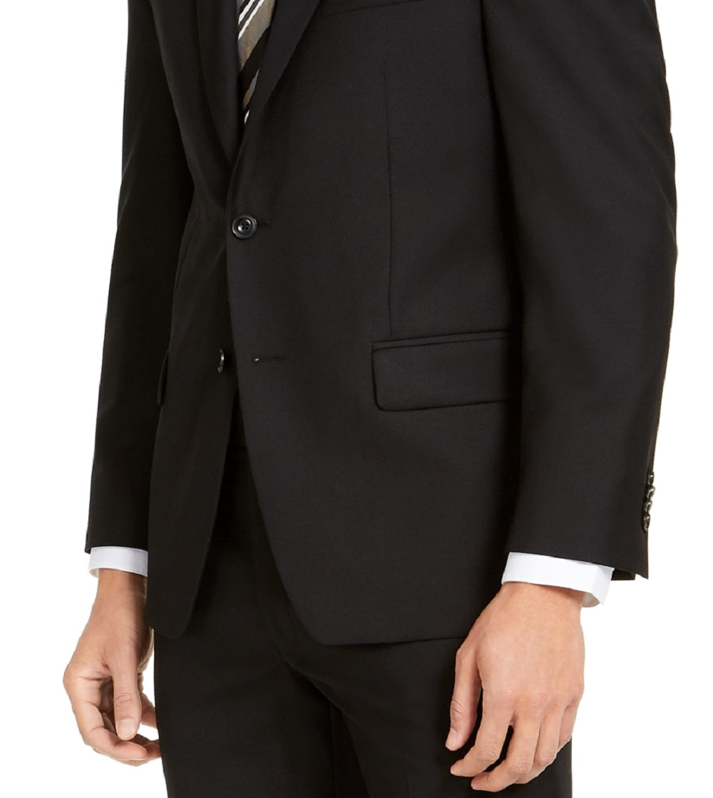 Jaqueta elástica masculina Michael Kors Modern Fit Airsoft, preta, tamanho 46