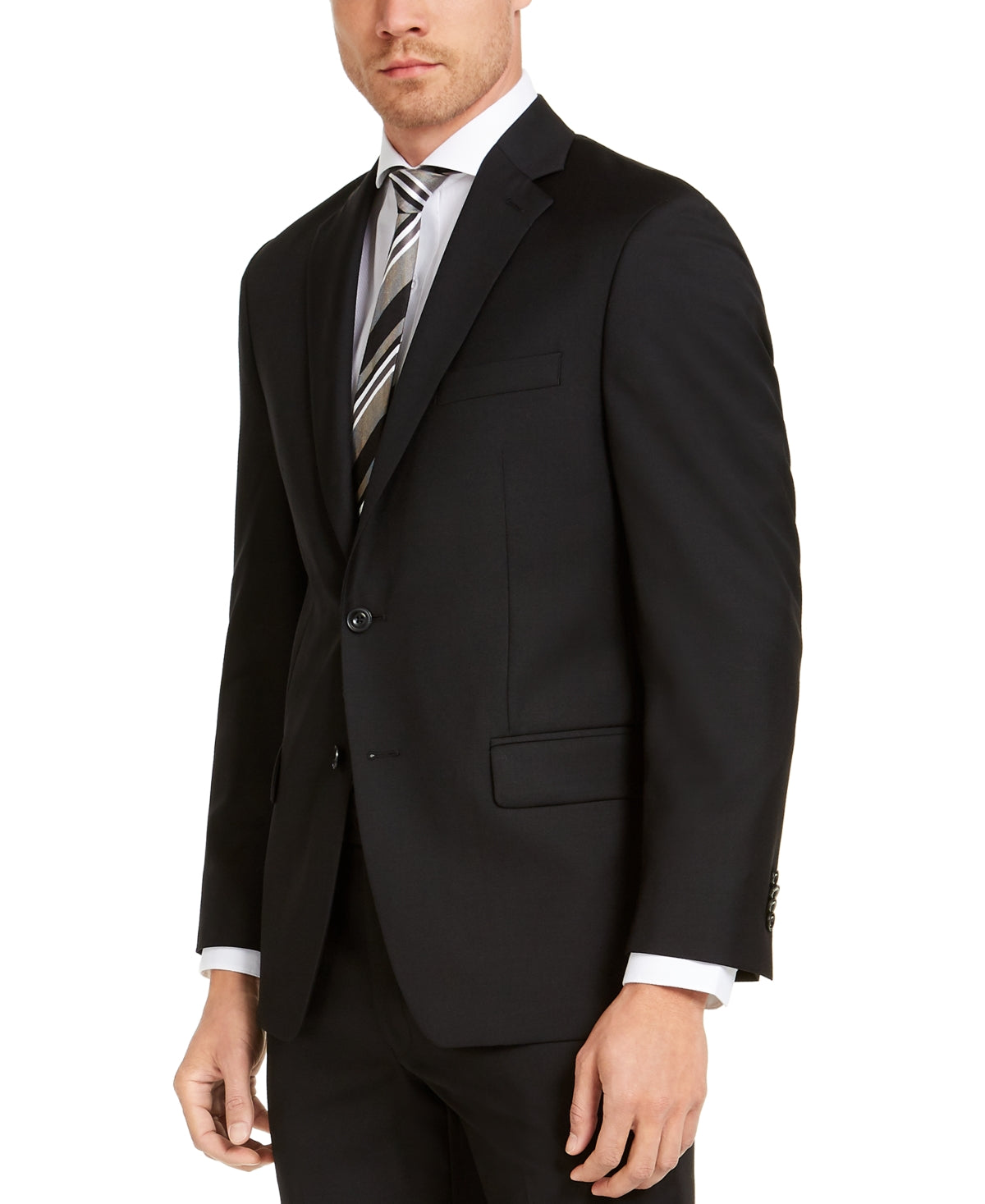 Jaqueta elástica masculina Michael Kors Modern Fit Airsoft, preta, tamanho 46