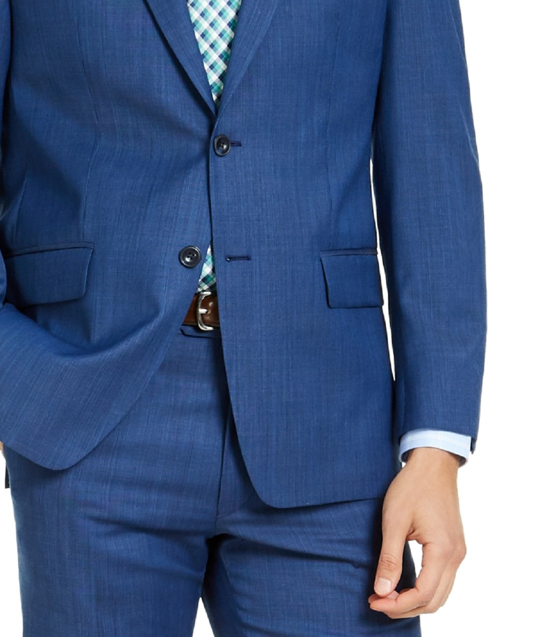 Jaqueta elástica masculina Michael Kors Modern Fit Airsoft azul tamanho 40