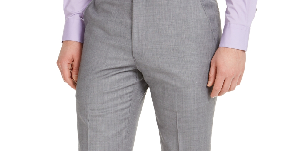Calça elástica para airsoft Michael Kors masculina, ajuste moderno, cinza, tamanho 38x30