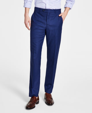 Calça de terno Alfani masculina slim fit elástica sólida azul tamanho 30x32