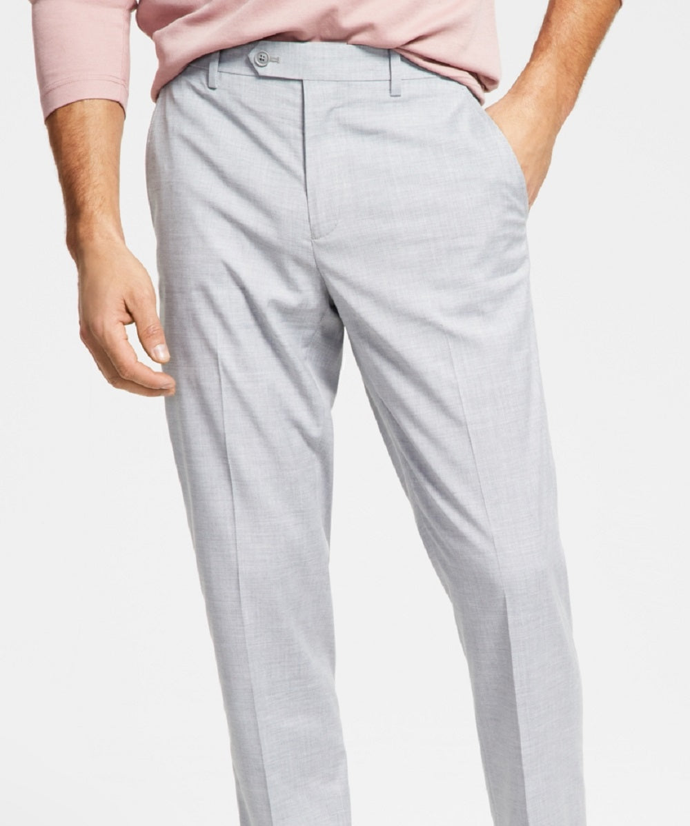 Calça de terno Alfani masculina slim fit stretch sólida cinza tamanho 32x30