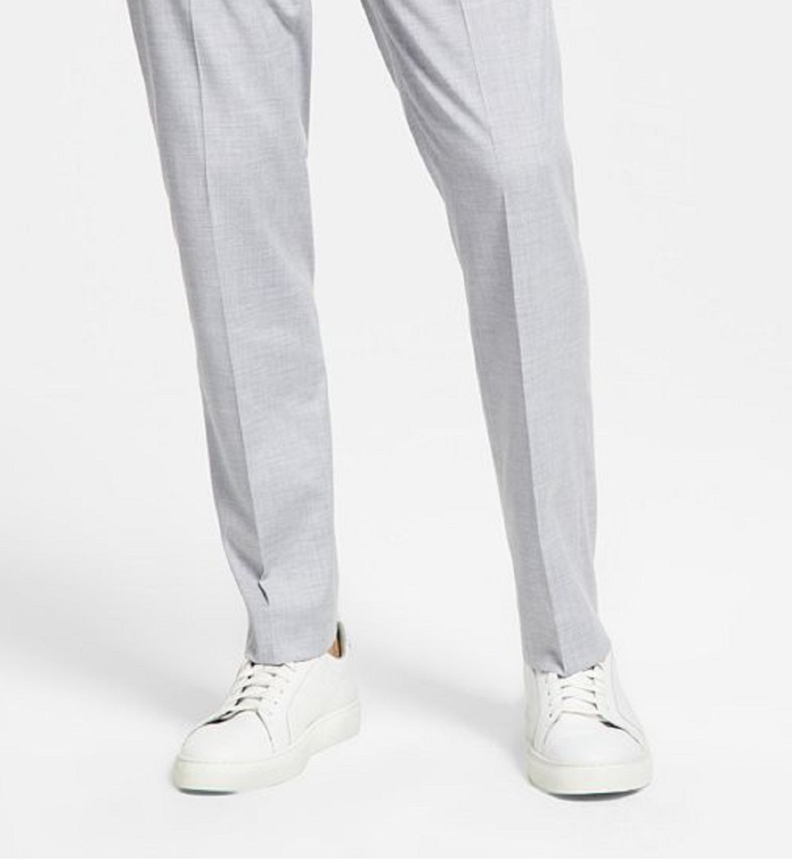 Calça de terno Alfani masculina slim fit stretch sólida cinza tamanho 34x32