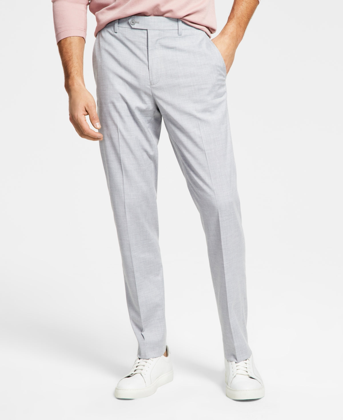 Calça de terno Alfani masculina slim fit stretch sólida cinza tamanho 36x32