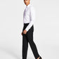 Calça de terno Alfani masculina slim fit elástica sólida preta tamanho 36x30