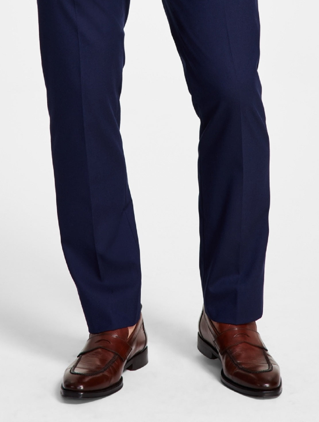 Calça de terno Alfani masculina slim fit elástica sólida azul tamanho 32x30