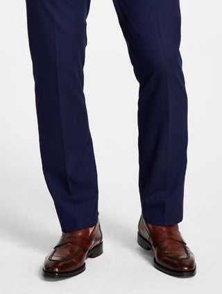 Calça de terno Alfani masculina slim fit elástica sólida azul tamanho 32x30
