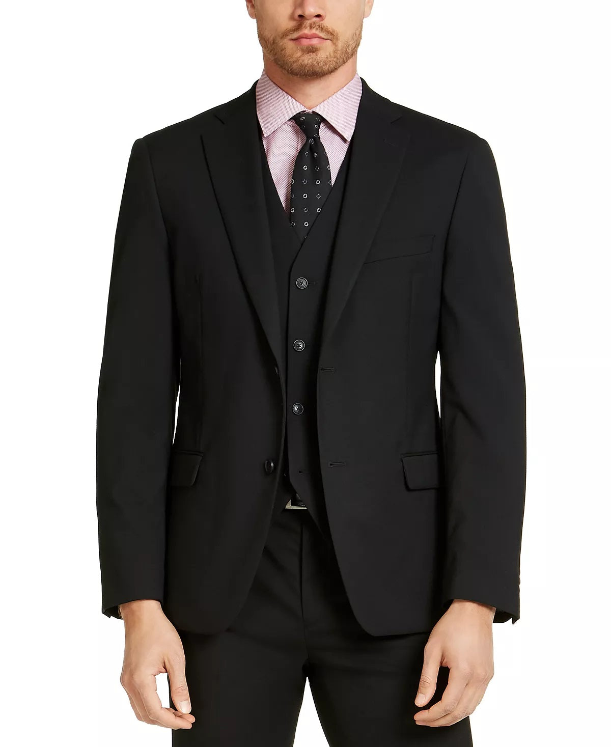 Jaqueta de terno masculina Alfani Slim Fit Stretch Solid, preta, tamanho 36