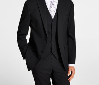 Jaqueta de terno masculina Alfani Slim Fit Stretch Solid, preta, tamanho 40