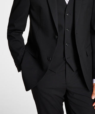 Jaqueta de terno masculina Alfani Slim Fit Stretch Solid, preta, tamanho 40