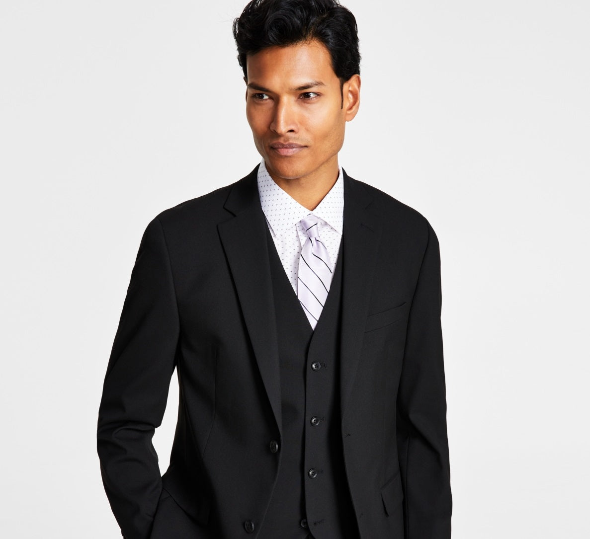 Jaqueta de terno masculina Alfani Slim Fit Stretch Solid, preta, tamanho 42