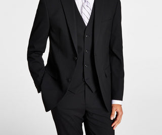 Jaqueta de terno masculina Alfani Slim Fit Stretch Solid, preta, tamanho 42