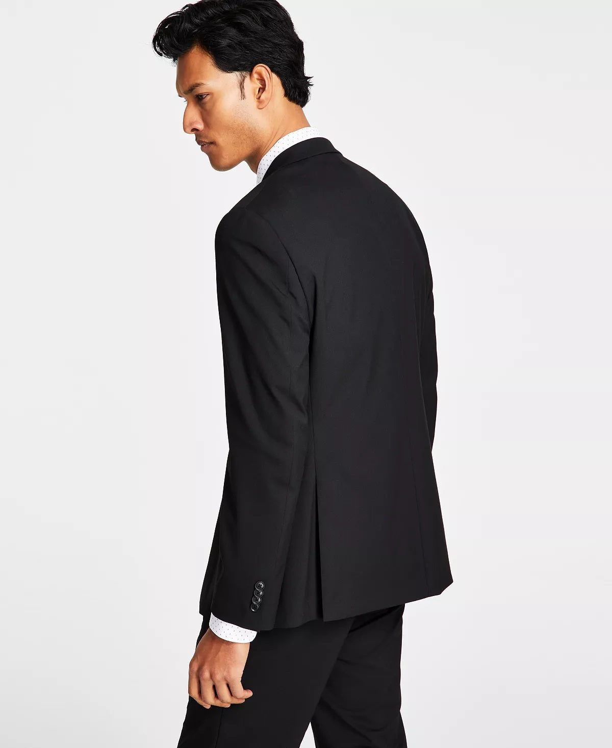 Jaqueta de terno masculina Alfani Slim Fit Stretch Solid, preta, tamanho 44