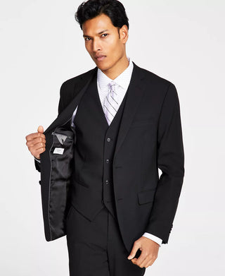 Jaqueta de terno masculina Alfani Slim Fit Stretch Solid, preta, tamanho 44