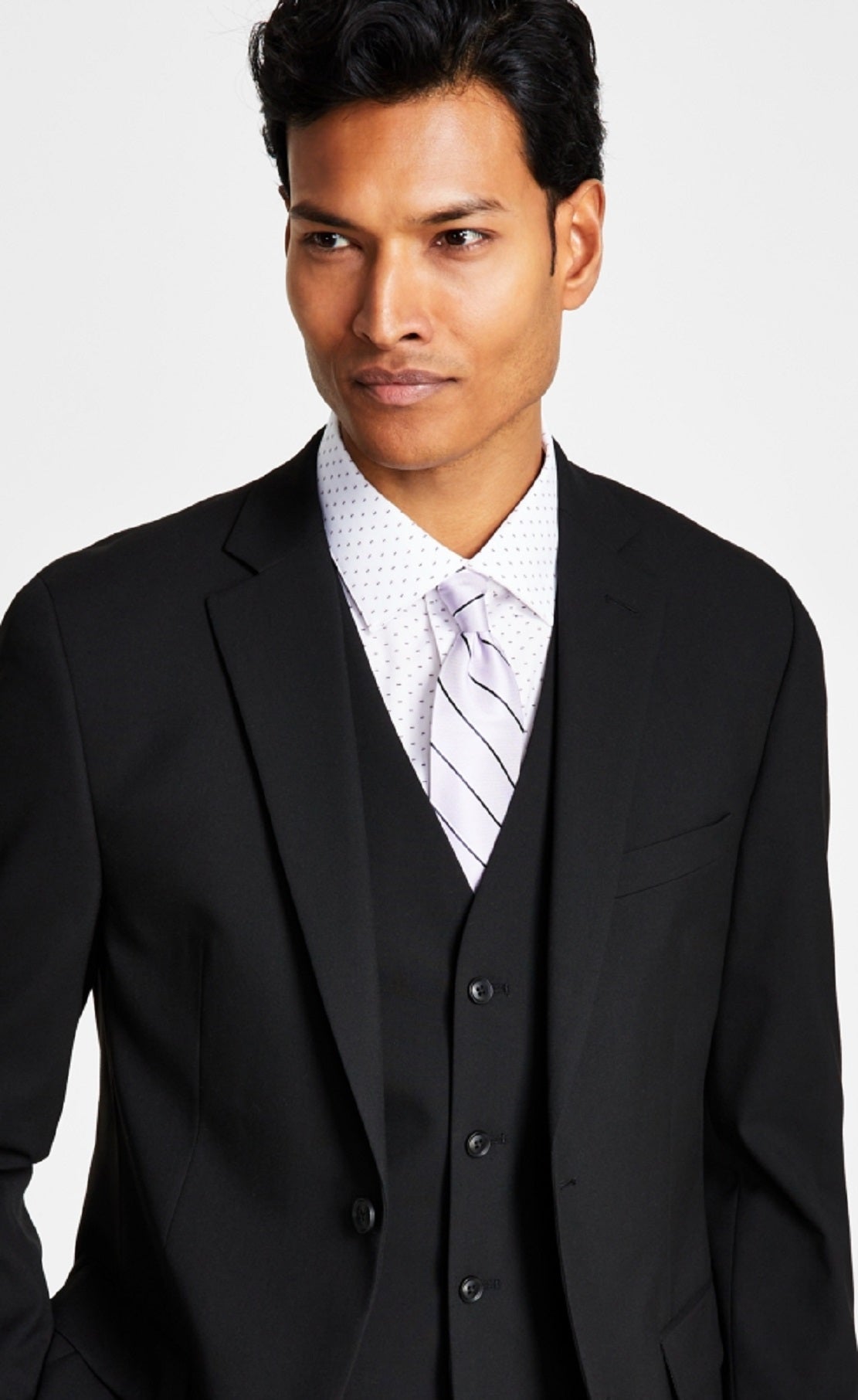 Jaqueta de terno masculina Alfani Slim Fit Stretch Solid, preta, tamanho 44