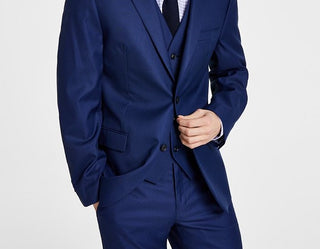 Jaqueta Alfani Masculina Slim Fit Stretch Solid Azul Tamanho 42