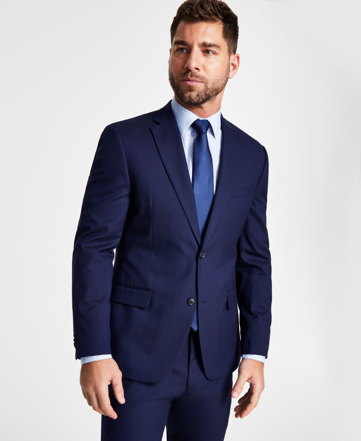 Jaqueta Alfani Masculina Slim Fit Stretch Solid Azul Tamanho 42